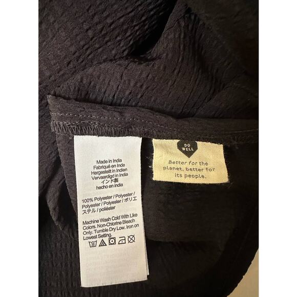 Madewell Seersucker Bubble-Sleeve Top, Size XX Small, True Black XXS - Picture 6 of 6